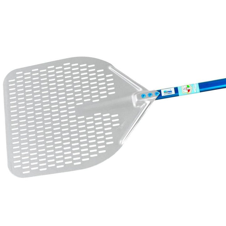 GI Metal A-37R/60 Aluminium Rectanglar 33 X 33 CM Perforated Pizza Peel With 60 CM Handle - HorecaStore