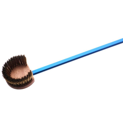 GI Metal AC-SPT Round Rotating Head Oven Brush 14 X 17 X 7 CM Brass Bristles and 150 CM Handle - HorecaStore