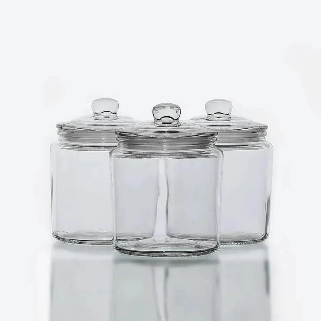 Glass Storage Container 0.9 L, BPA-Free, Non-toxic. Wide opening, Clear