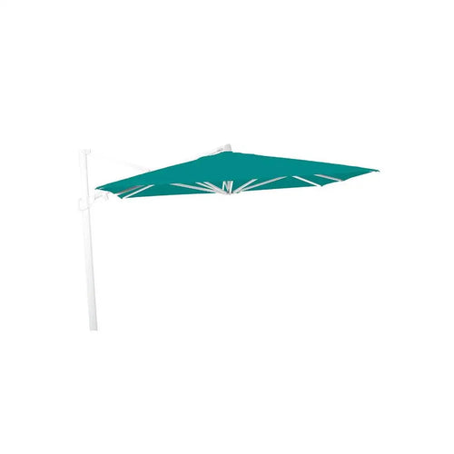 Gymkhana Barcelona Outdoor Side Pole Umbrella without Base, White/Turquoise, 400x300x267 cm