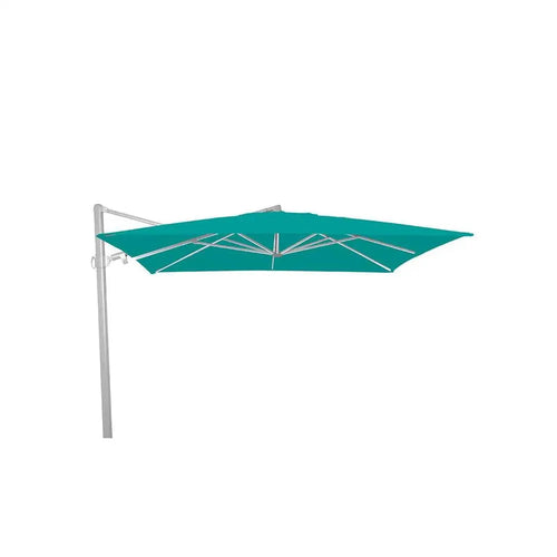 Gymkhana Calella Outdoor Side Pole Umbrella without Base, White/Turquoise, 300x300x260 cm