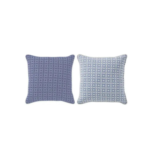 Gymkhana Honeycomb Outdoor Decorative Cushion, Navy/White, 45x45 cm