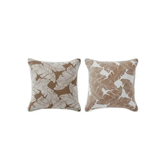 Gymkhana Palm Outdoor Decorative Cushion, Taupe/White, 45x45 cm