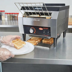 محمصة خبز مع ناقل ومصنوع من الستانلس ستيل من هاتكو كورب، بقوة 2221 وات، ومقاس 37 × 45 × 34 سم