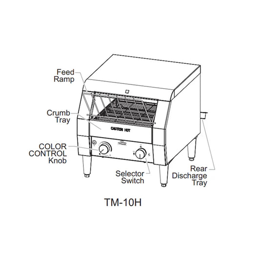 Hatco Corp Toast-Max Conveyer Toaster 1900-2300 W, 37 X 43 X 38.7 cm