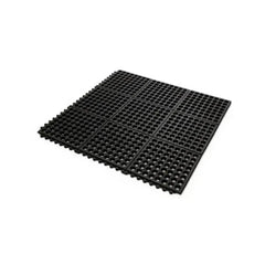 THS BAH1005 Heavy Duty Black Interlocking Floor Mat 90X90cm