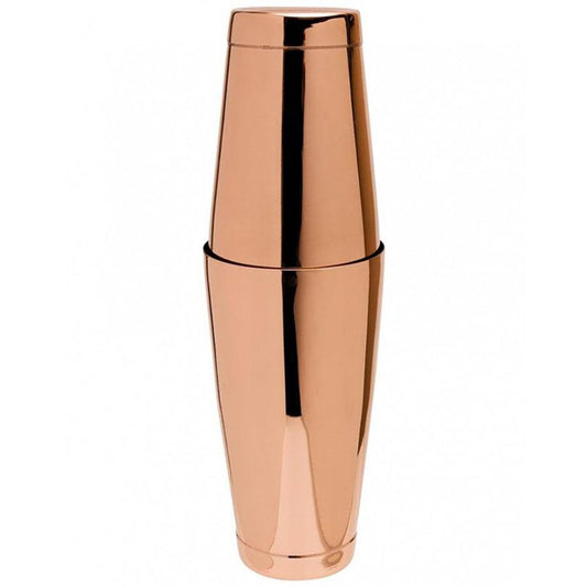 THS BAH1024 Mirror Finish Copper Plated Boston bar Shaker 2-Pieces, 60cl/80cl - HorecaStore