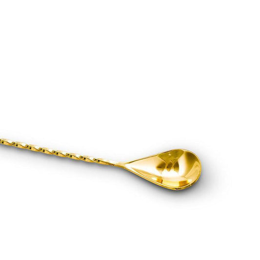 THS BAH1056 Gold Plated Teardrop Bar Spoon 18 Inches - HorecaStore