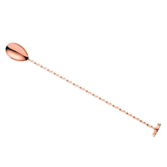 THS BAH1058 Copper Plated Bar Spoon With Muddler 11 Inches - HorecaStore