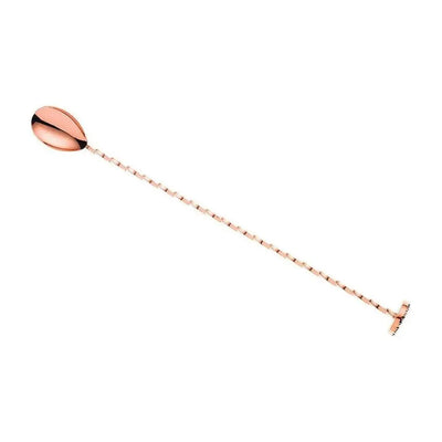 THS BAH1061 Copper Plated Bar Spoon With Muddler 16 Inches