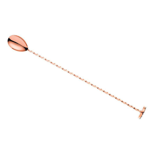 THS BAH1061 Copper Plated Bar Spoon With Muddler 16 Inches - HorecaStore
