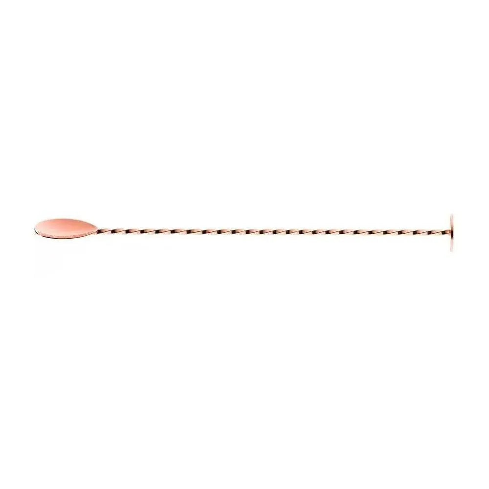 THS BAH1061 Copper Plated Bar Spoon With Muddler 16 Inches