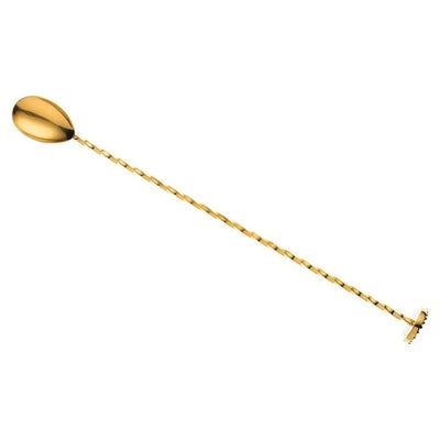 THS BAH1062 Gold Plated Bar Spoon With Muddler 16 Inches