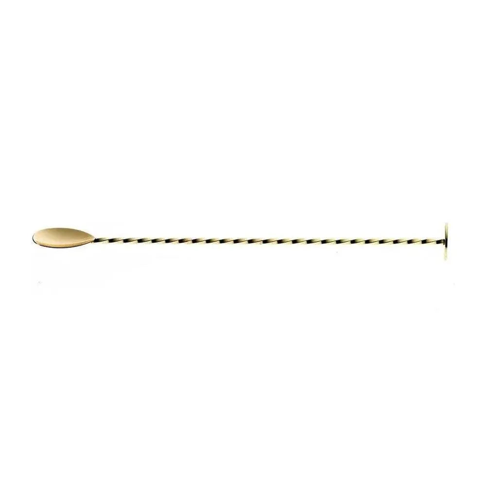 THS BAH1062 Gold Plated Bar Spoon With Muddler 16 Inches