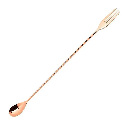 THS BAH1065 Gold Plated Bar Spoon With Trident 11 Inches