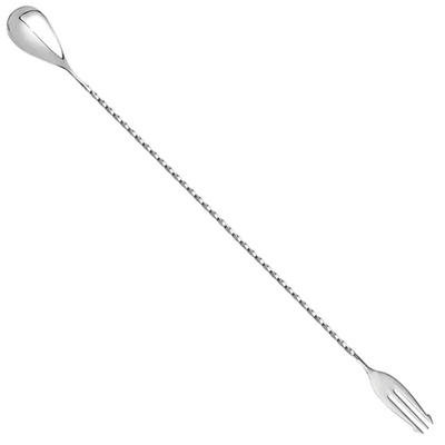 THS BAH1066 Stainless Steel Bar Spoon With Trident 16 Inches - HorecaStore