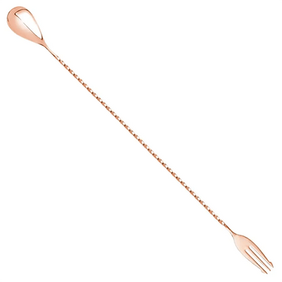 THS BAH1067 Copper Plated Bar Spoon With Trident 16 Inches - HorecaStore