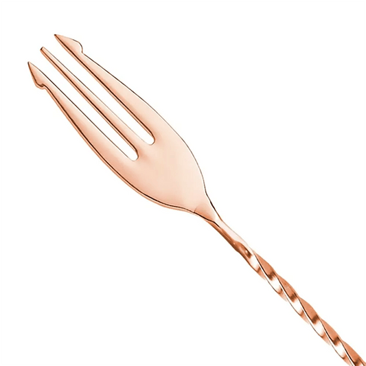 THS BAH1067 Copper Plated Bar Spoon With Trident 16 Inches - HorecaStore