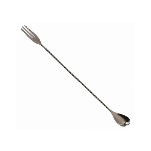 THS BAH1070 Gunmetal Black Plated Bar Spoon With Trident 11 Inches