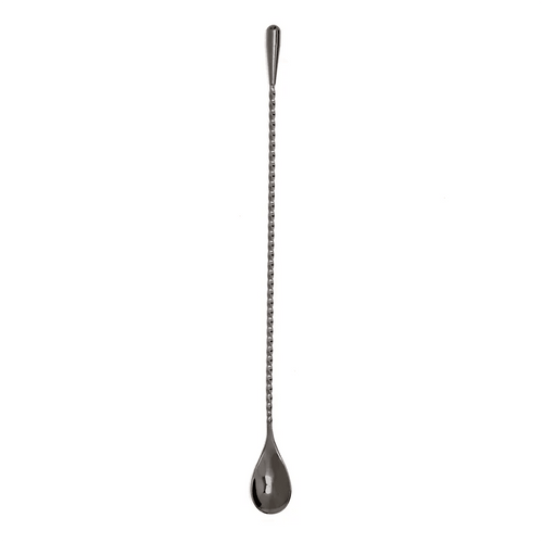 THS BAH1071 Gunmetal Black Plated Teardrop Bar Spoon 11 Inches