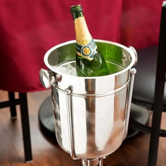 THS BAH1073 Café de Paris, Stainless Steel Wine Bucket With Knobs, H20.5cm*D21cm, 4L