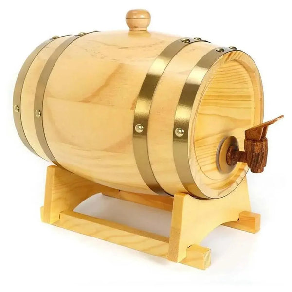 THS BAH1079 Pine Wood Wine Barrel, 3L