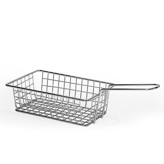 THS Carbon Metal Wire Rectangle Frying Basket Silver 25*10*5.2cm - HorecaStore