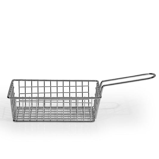 THS Carbon Metal Wire Rectangle Frying Basket Silver 25*10*5.2cm - HorecaStore
