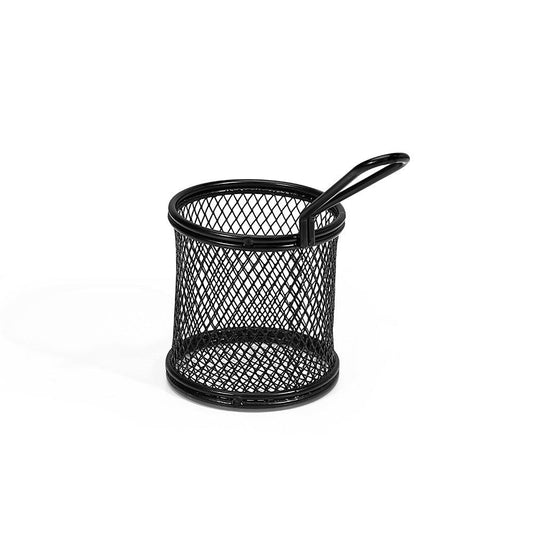 THS Carbon Metal Wire Round Frying Basket Black 15.5*8*8cm - HorecaStore
