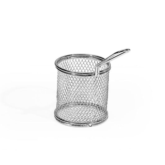 THS Carbon Metal Wire Round Frying Basket Silver 15.5*8*8cm - HorecaStore