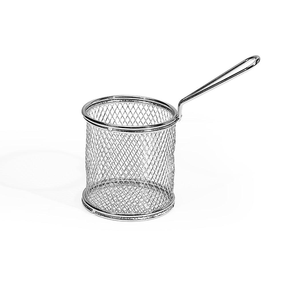 THS Carbon Metal Wire Round Frying Basket Silver 15.5*8*8cm