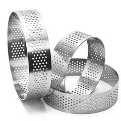 THS Stainless Steel Perforated Tart Round Ring Ø 14CM, H 2CM