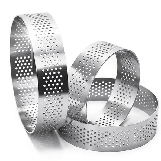 THS Stainless Steel Perforated Tart Round Ring Ø 14CM, H 2CM - HorecaStore