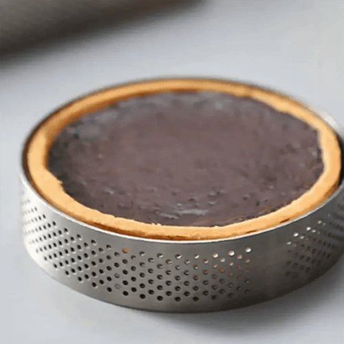 THS Stainless Steel Perforated Tart Round Ring Ø 22CM, H 2CM