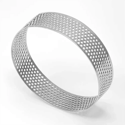 THS Stainless Steel Perforated Tart Round Ring Ø 24CM, H 2CM