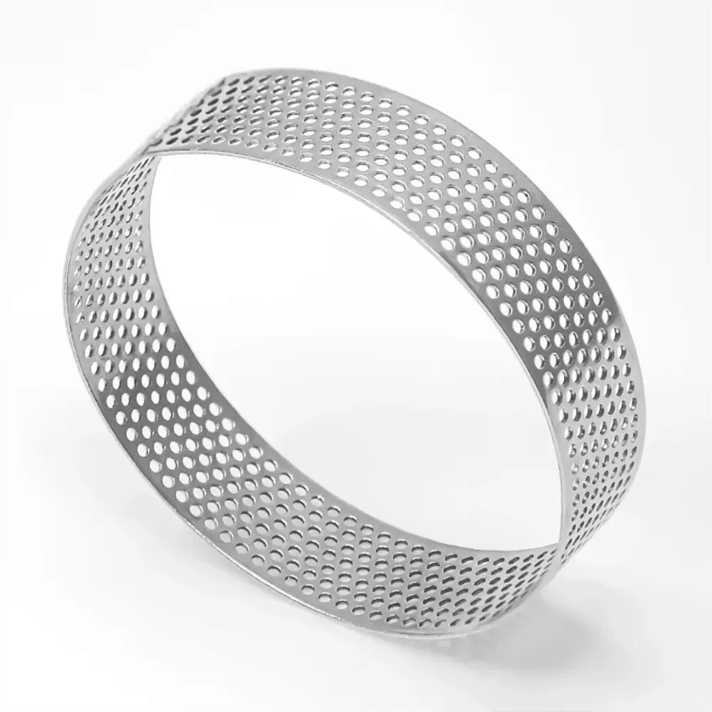 THS Stainless Steel Perforated Tart Round Ring Ø 7CM, H 2CM - HorecaStore