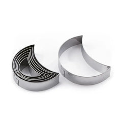 THS Stainless Steel Plane Crescent Pastry and Cookie Cutters Set Of 6Pcs, H 4.6CM Assorted Sizes