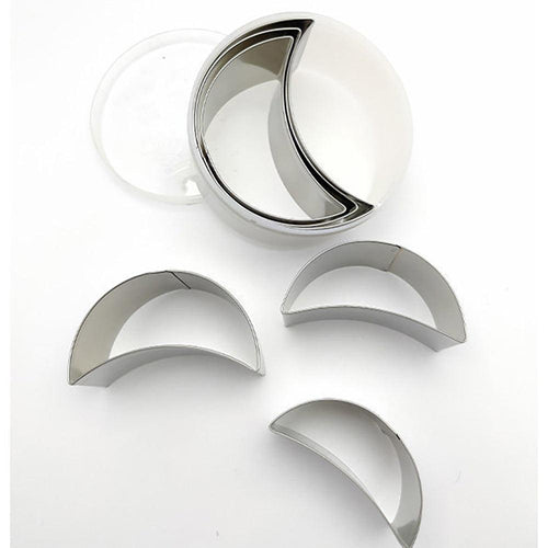 THS Stainless Steel Plane Crescent Pastry and Cookie Cutters Set Of 6Pcs, H 4.6CM Assorted Sizes