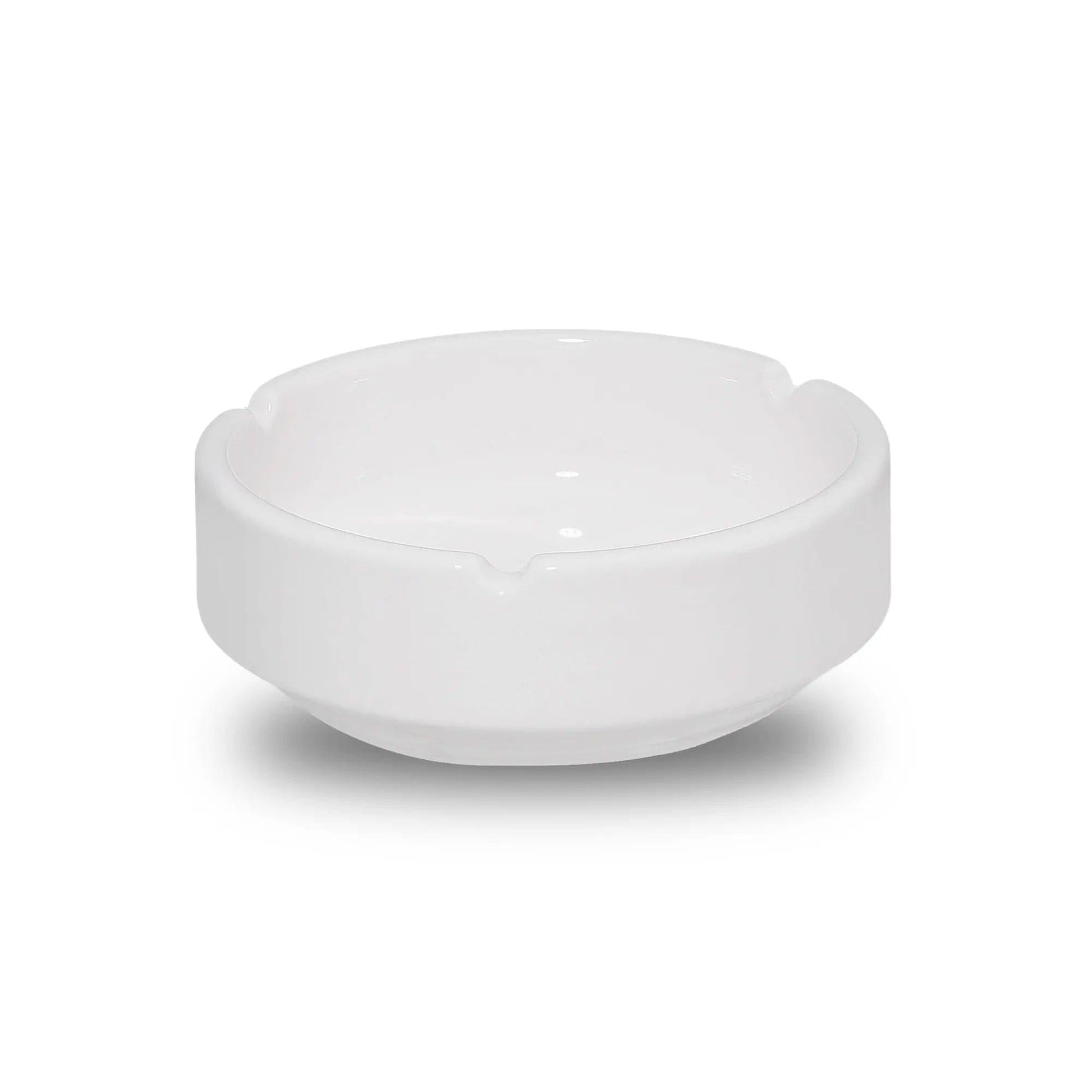 Furtino England Finesse White Round Porcelain Ashtray - HorecaStore