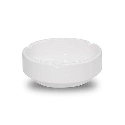 Furtino England Finesse White Round Porcelain Ashtray - HorecaStore