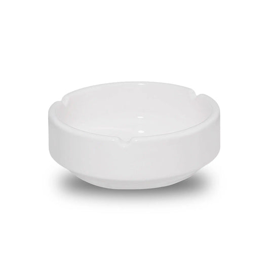 Furtino England Finesse White Round Porcelain Ashtray - HorecaStore