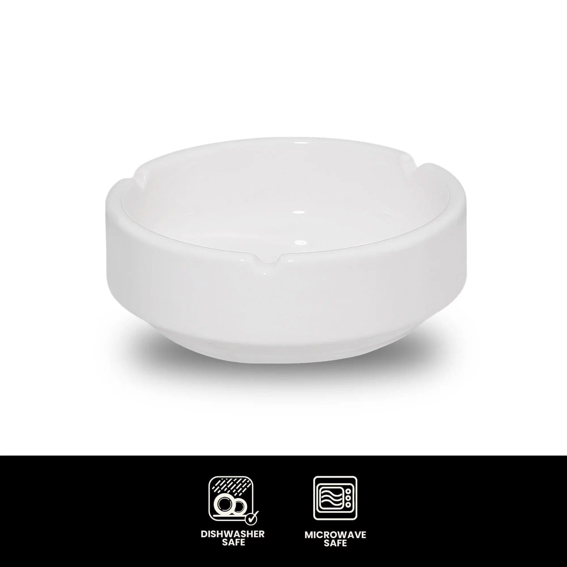 Furtino England Finesse White Round Porcelain Ashtray - HorecaStore