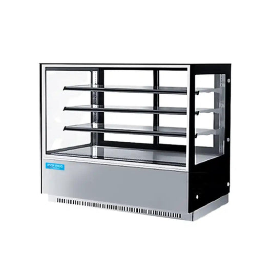 Inofrigo FCS1800R3M Front Flat Glass Rectangular Cake Display Showcase 180 x 70 x 130 cm 3 Shelves - HorecaStore