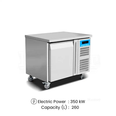 inofrigo gn1100tn counter chiller ventilated cooling system stainless steel self closing door 98 5 x 74 x 91 cm 260 liters