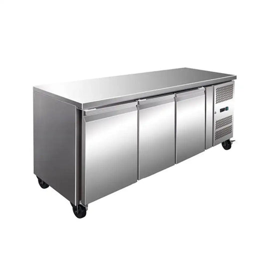 inofrigo gn3100tn ventilated salad counter chiller open top for gn pans glass roof stainless steel construction 179 5 x 70 x 85 cm 464 liters