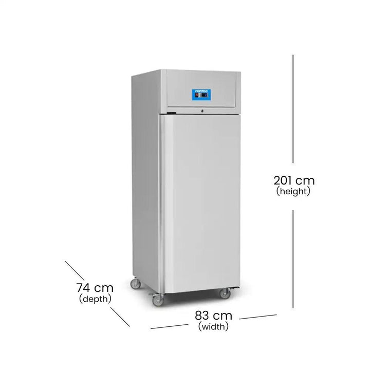 inofrigo gn650bt stainless steel upright freezer 580 liters power 520w 83 x 74 x 201 cm