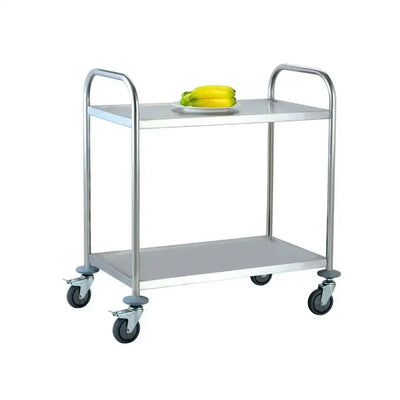 Jiwins Stainless Steel Serving Trolley Round Tube 2-Tier, 100 kg