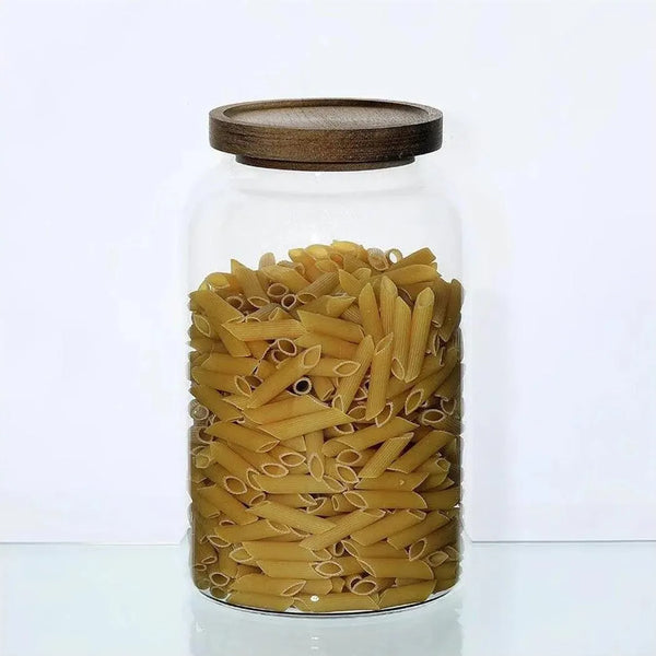 Kitchen Glass Jar 2.5 L, Durable Bamboo Lid airtight seal keeps food fresher for longer