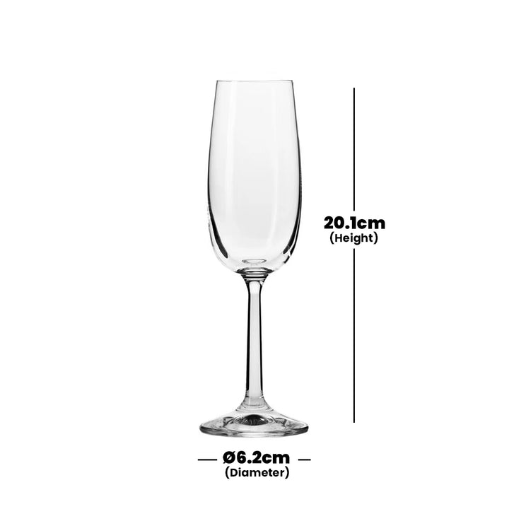 krosno pure champagne flute 170 ml set of 6