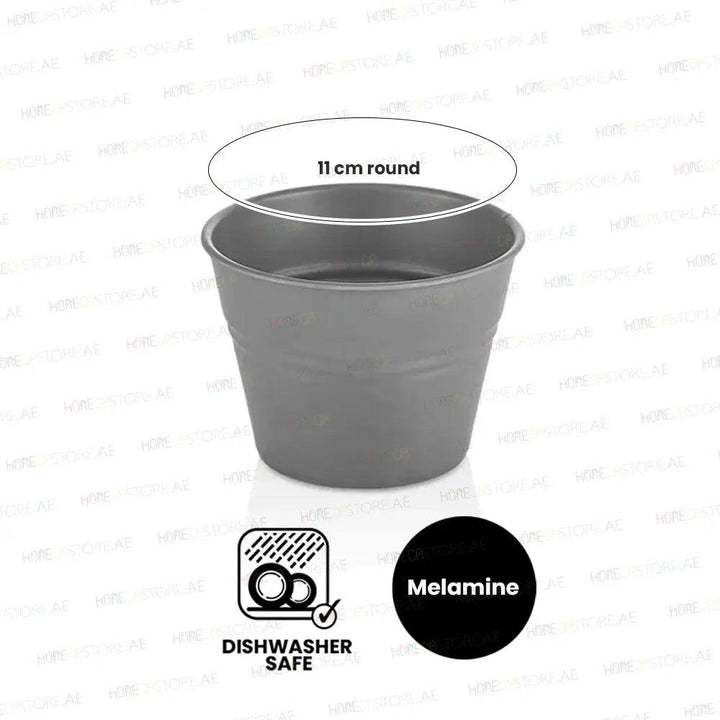 Kulsan 48011.G Melamine Round Bucket, Ø 11 cm, Grey - HorecaStore